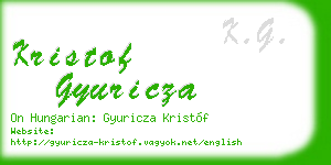 kristof gyuricza business card